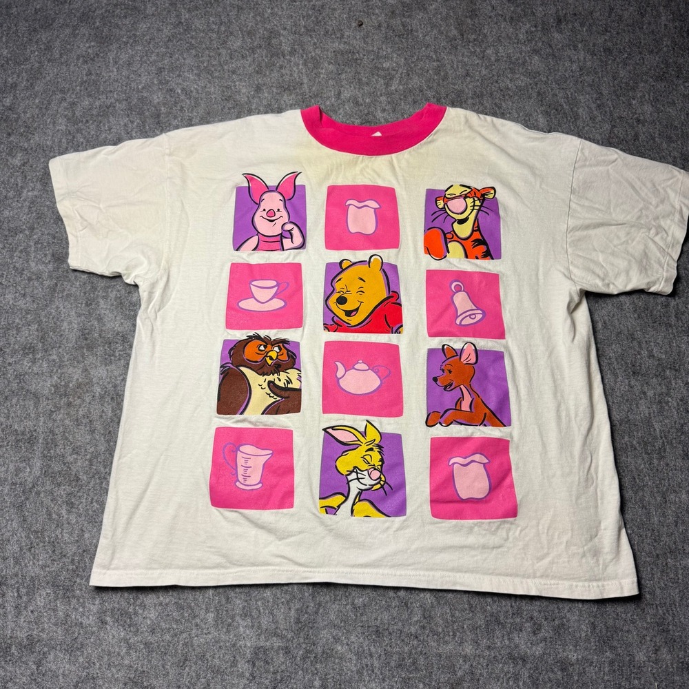 Vintage Winnie The Pooh T Shirt Disney Piglet Tigger Graphic Tee XL Y2K